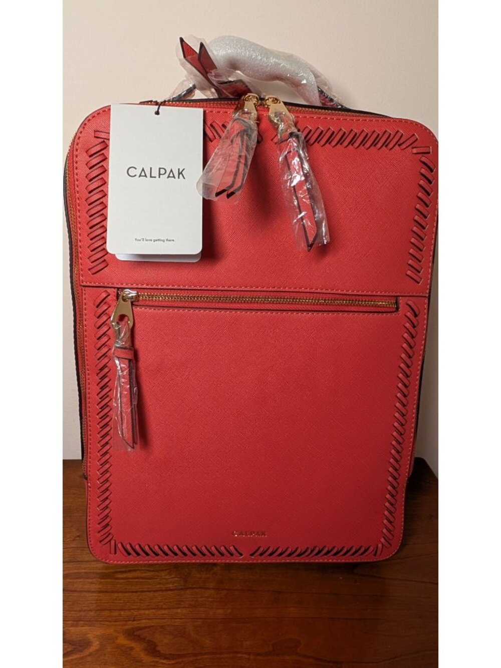 Calpak Red Laptop Bag